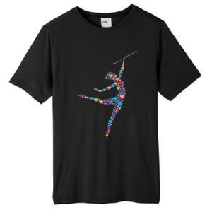 Baton Twirling Girl Silhouette Dancing Twirler Majorette Tall Fusion ChromaSoft Performance T-Shirt