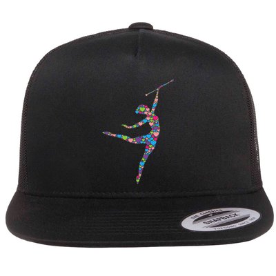 Baton Twirling Girl Silhouette Dancing Twirler Majorette Flatbill Hat