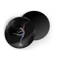 Baton Twirling Girl Silhouette Dancing Twirler Majorette Magnet