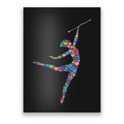 Baton Twirling Girl Silhouette Dancing Twirler Majorette Poster
