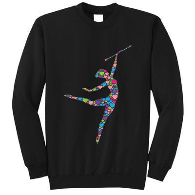 Baton Twirling Girl Silhouette Dancing Twirler Majorette Tall Sweatshirt