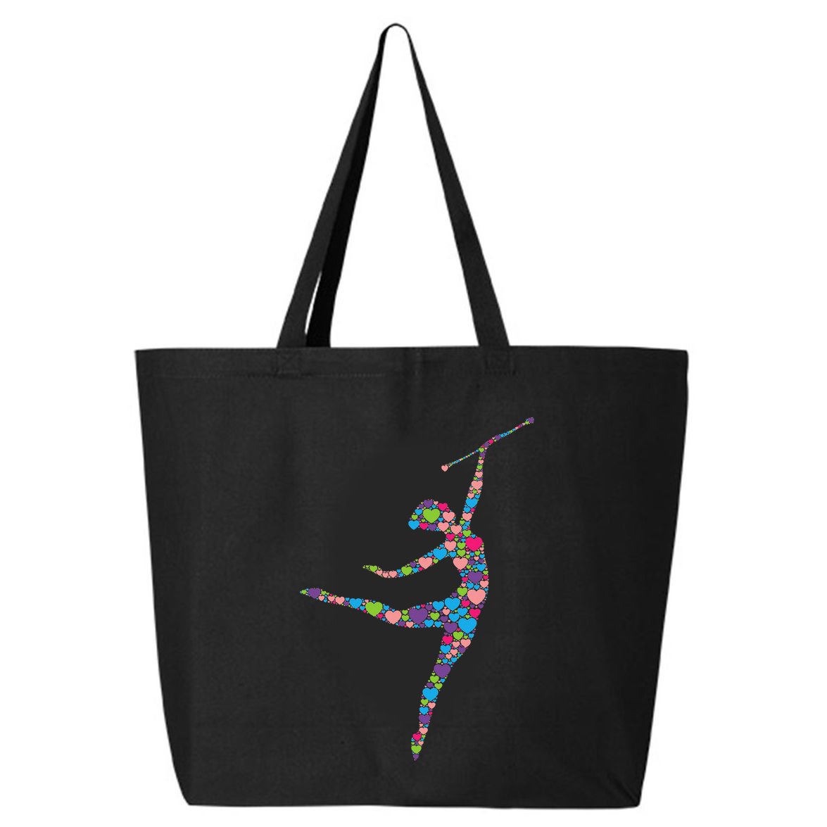 Baton Twirling Girl Silhouette Dancing Twirler Majorette 25L Jumbo Tote
