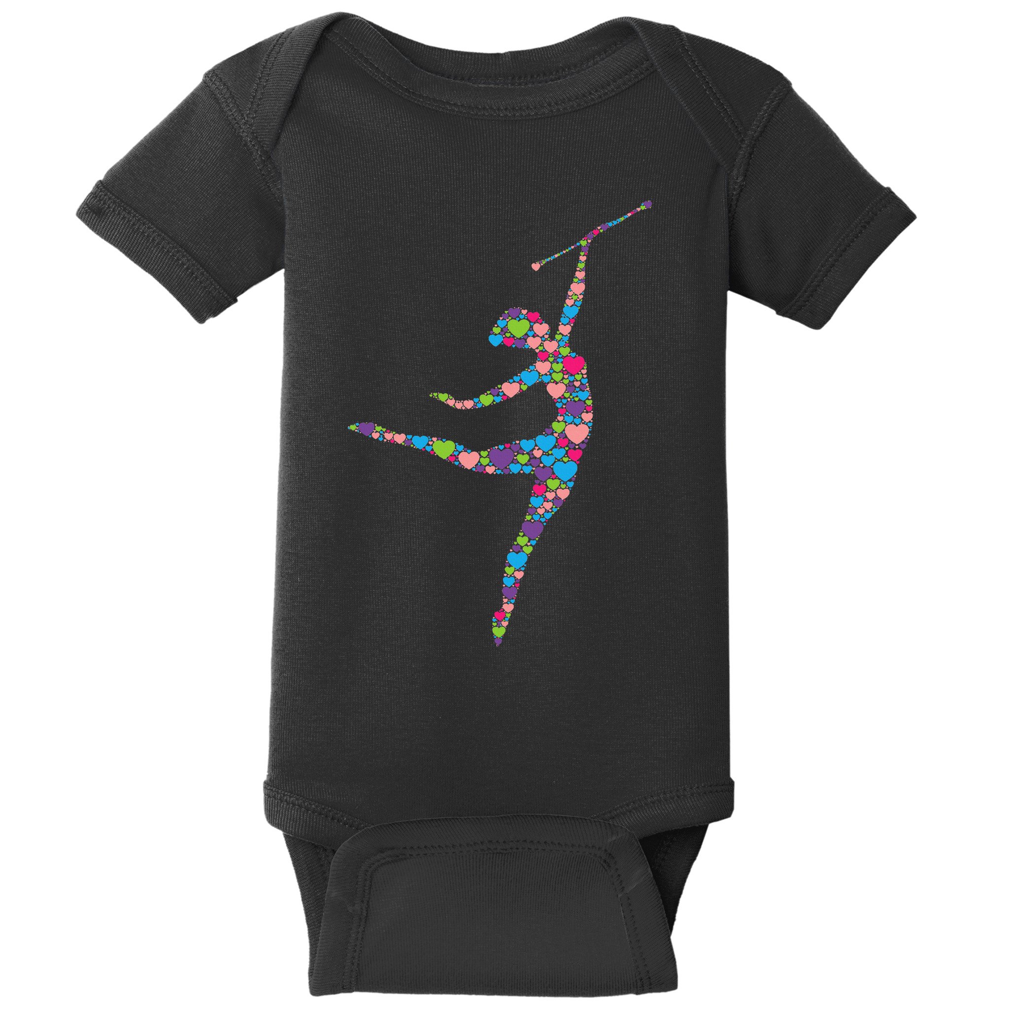 Baton Twirling Girl Silhouette Dancing Twirler Majorette Baby Bodysuit