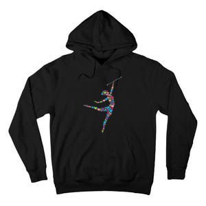 Baton Twirling Girl Silhouette Dancing Twirler Majorette Tall Hoodie