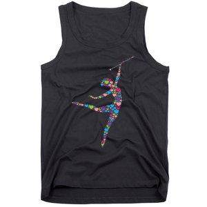 Baton Twirling Girl Silhouette Dancing Twirler Majorette Tank Top