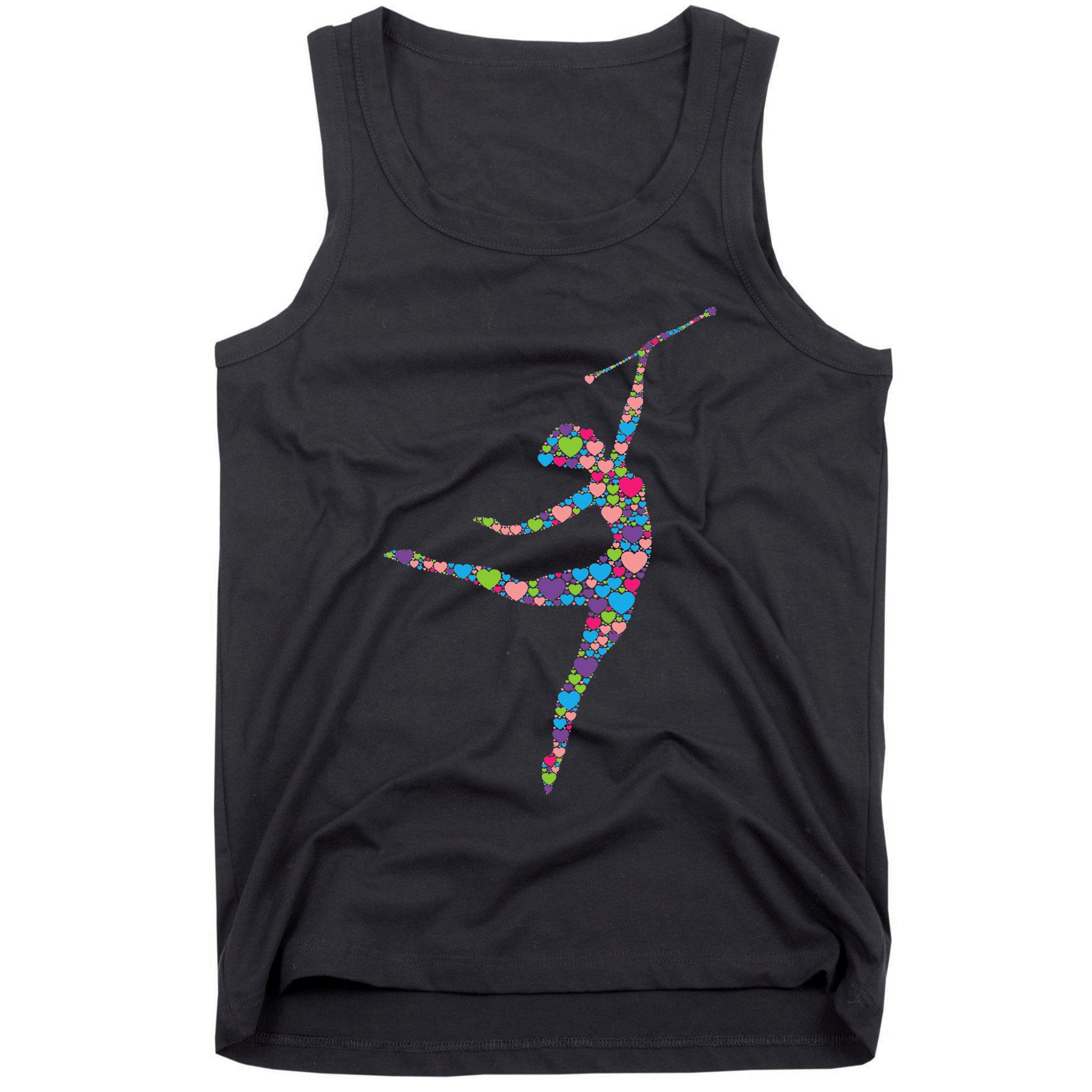 Baton Twirling Girl Silhouette Dancing Twirler Majorette Tank Top