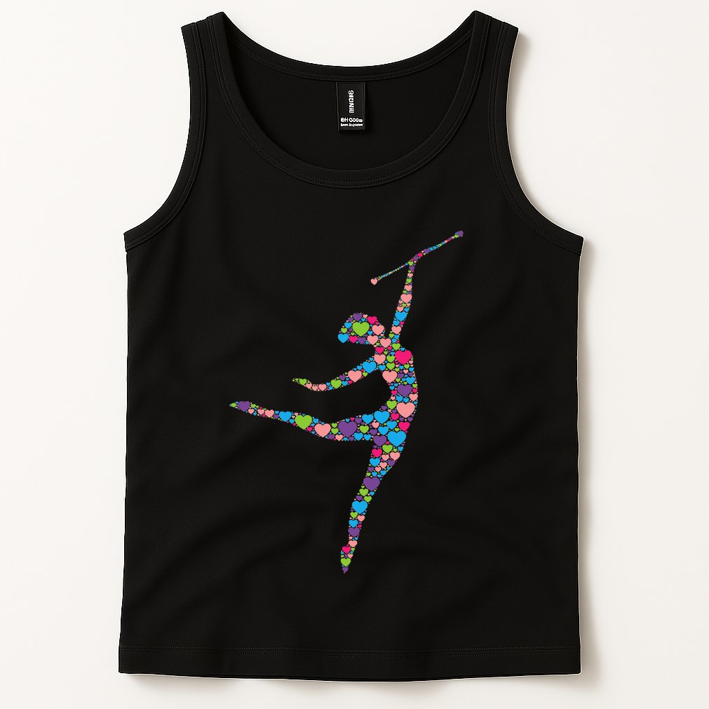 Baton Twirling Girl Silhouette Dancing Twirler Majorette Tank Top