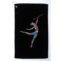 Baton Twirling Girl Silhouette Dancing Twirler Majorette Golf Towel