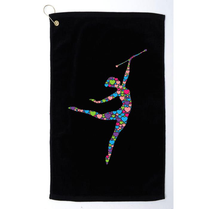 Baton Twirling Girl Silhouette Dancing Twirler Majorette Golf Towel