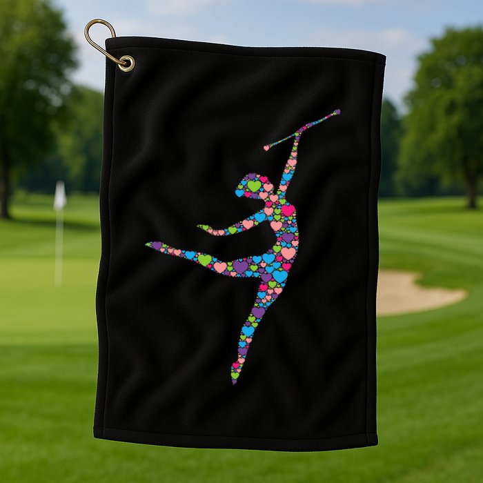 Baton Twirling Girl Silhouette Dancing Twirler Majorette Golf Towel
