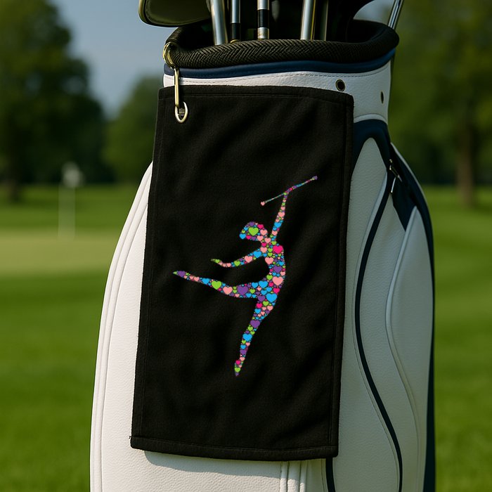 Baton Twirling Girl Silhouette Dancing Twirler Majorette Golf Towel