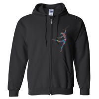 Baton Twirling Girl Silhouette Dancing Twirler Majorette Full Zip Hoodie