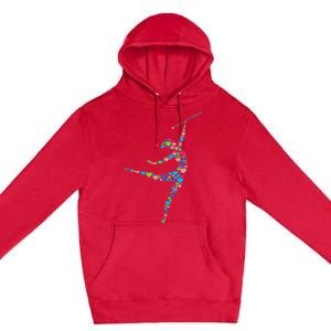 Baton Twirling Girl Silhouette Dancing Twirler Majorette Premium Pullover Hoodie