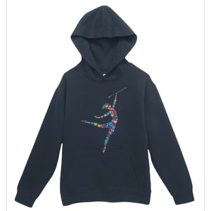 Baton Twirling Girl Silhouette Dancing Twirler Majorette Urban Pullover Hoodie