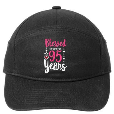 Blessed Tee God For 95 Years Old 95th Birthday Party 7-Panel Snapback Hat