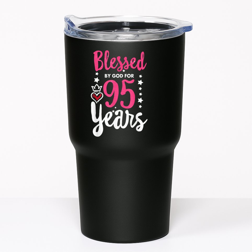 Blessed Tee God For 95 Years Old 95th Birthday Party Tumbler