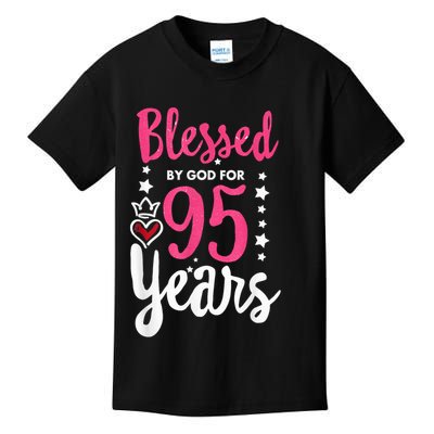 Blessed Tee God For 95 Years Old 95th Birthday Party Kids T-Shirt