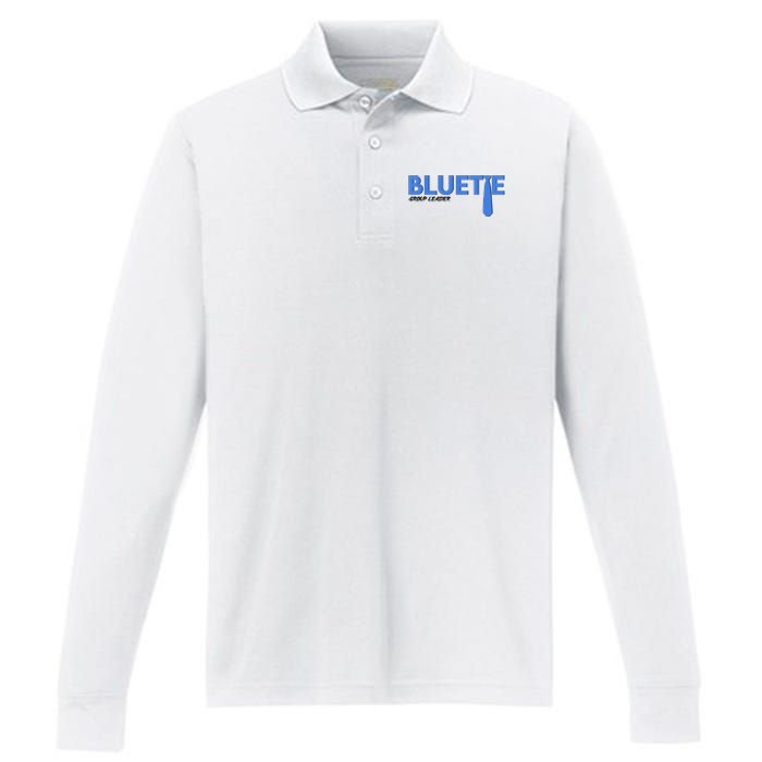 Blue Tie Group Leader Performance Long Sleeve Polo