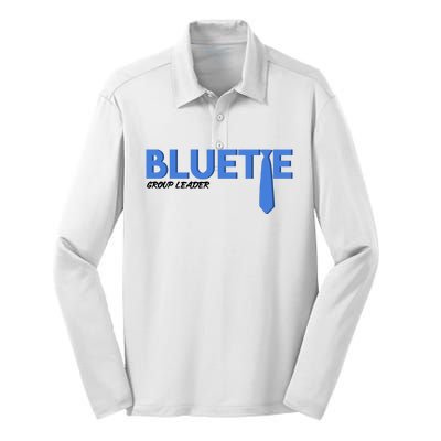 Blue Tie Group Leader Silk Touch Performance Long Sleeve Polo