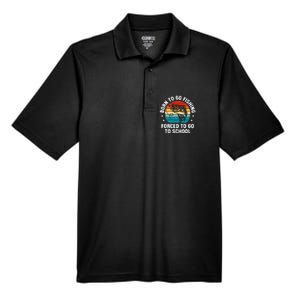 Born To Go Fishing Forced School Funny Fiching Men's Origin Performance Pique Polo