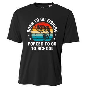 Born To Go Fishing Forced School Funny Fiching Cooling Performance Crew T-Shirt