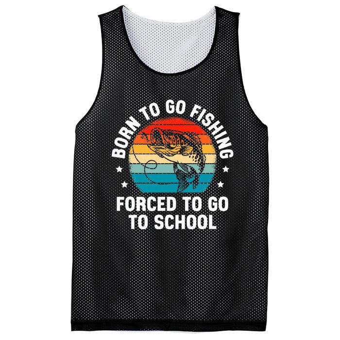 Born To Go Fishing Forced School Funny Fiching Mesh Reversible Basketball Jersey Tank