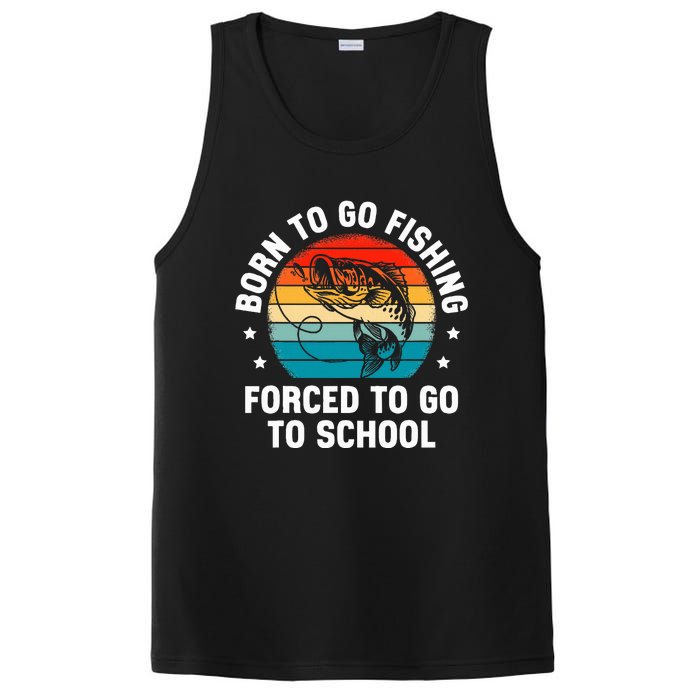 Born To Go Fishing Forced School Funny Fiching PosiCharge Competitor Tank