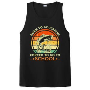 Born To Go Fishing Forced School PosiCharge Competitor Tank