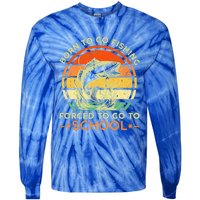 Born To Go Fishing Forced School Tie-Dye Long Sleeve Shirt