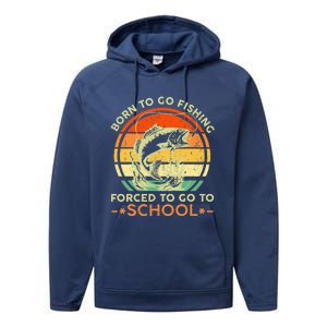 Born To Go Fishing Forced School Performance Fleece Hoodie