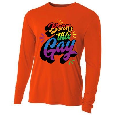 Born This Gay Funny Trendy Lgbtq Pride Cute Queer Aesthetic Cute Gift Cooling Performance Long Sleeve Crew