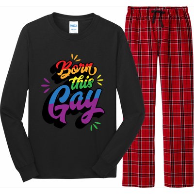 Born This Gay Funny Trendy Lgbtq Pride Cute Queer Aesthetic Cute Gift Long Sleeve Pajama Set