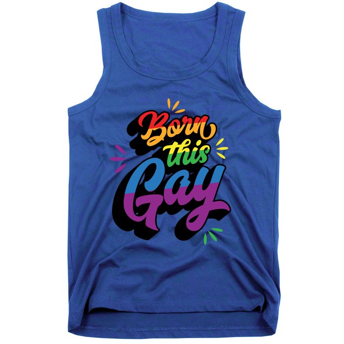 Born This Gay Funny Trendy Lgbtq Pride Cute Queer Aesthetic Cute Gift Tank Top