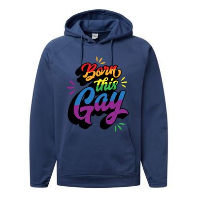 Born This Gay Funny Trendy Lgbtq Pride Cute Queer Aesthetic Cute Gift Performance Fleece Hoodie