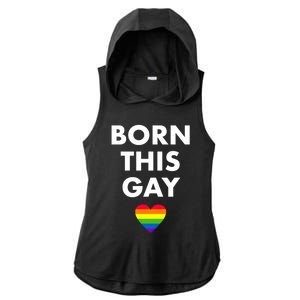 Born This Gay Lgbtqia+ Rainbow Flag Csd Gift Ladies PosiCharge Tri-Blend Wicking Draft Hoodie Tank