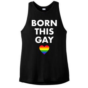 Born This Gay Lgbtqia+ Rainbow Flag Csd Gift Ladies PosiCharge Tri-Blend Wicking Tank