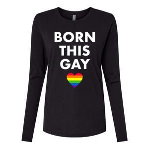 Born This Gay Lgbtqia+ Rainbow Flag Csd Gift Womens Cotton Relaxed Long Sleeve T-Shirt