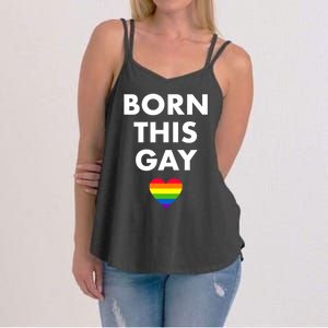 Born This Gay Lgbtqia+ Rainbow Flag Csd Gift Women's Strappy Tank