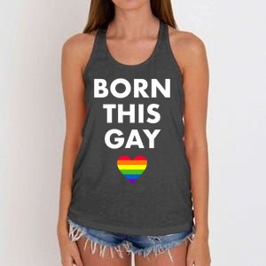 Born This Gay Lgbtqia+ Rainbow Flag Csd Gift Women's Knotted Racerback Tank