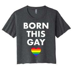 Born This Gay Lgbtqia+ Rainbow Flag Csd Gift Women's Crop Top Tee