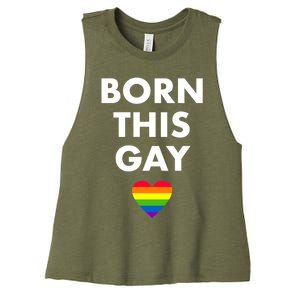 Born This Gay Lgbtqia+ Rainbow Flag Csd Gift Women's Racerback Cropped Tank