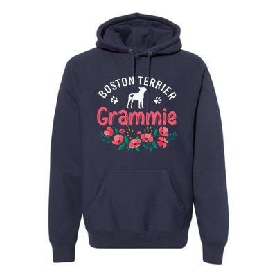 Boston Terrier Grammie Gifts Mom Funny Dog Lover Christmas Premium Hoodie