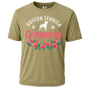 Boston Terrier Grammie Gifts Mom Funny Dog Lover Christmas Cooling Performance Crew T-Shirt