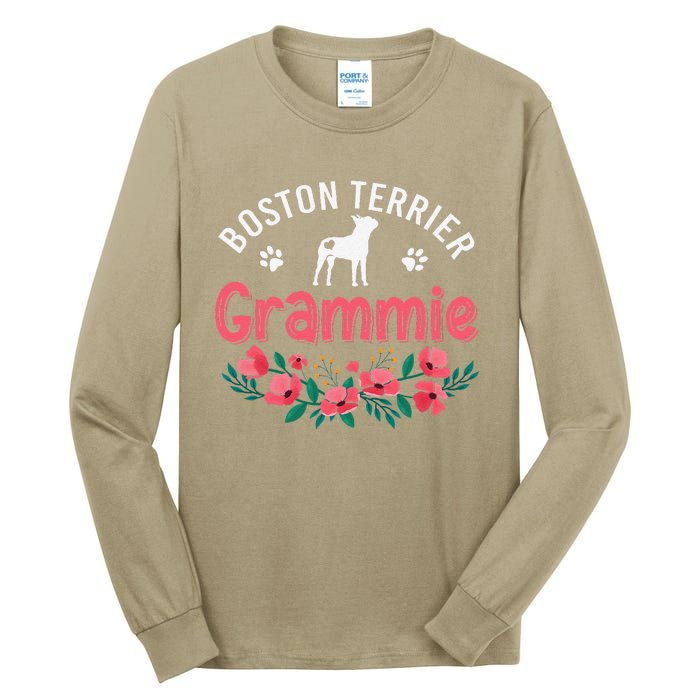 Boston Terrier Grammie Gifts Mom Funny Dog Lover Christmas Tall Long Sleeve T-Shirt