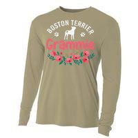 Boston Terrier Grammie Gifts Mom Funny Dog Lover Christmas Cooling Performance Long Sleeve Crew