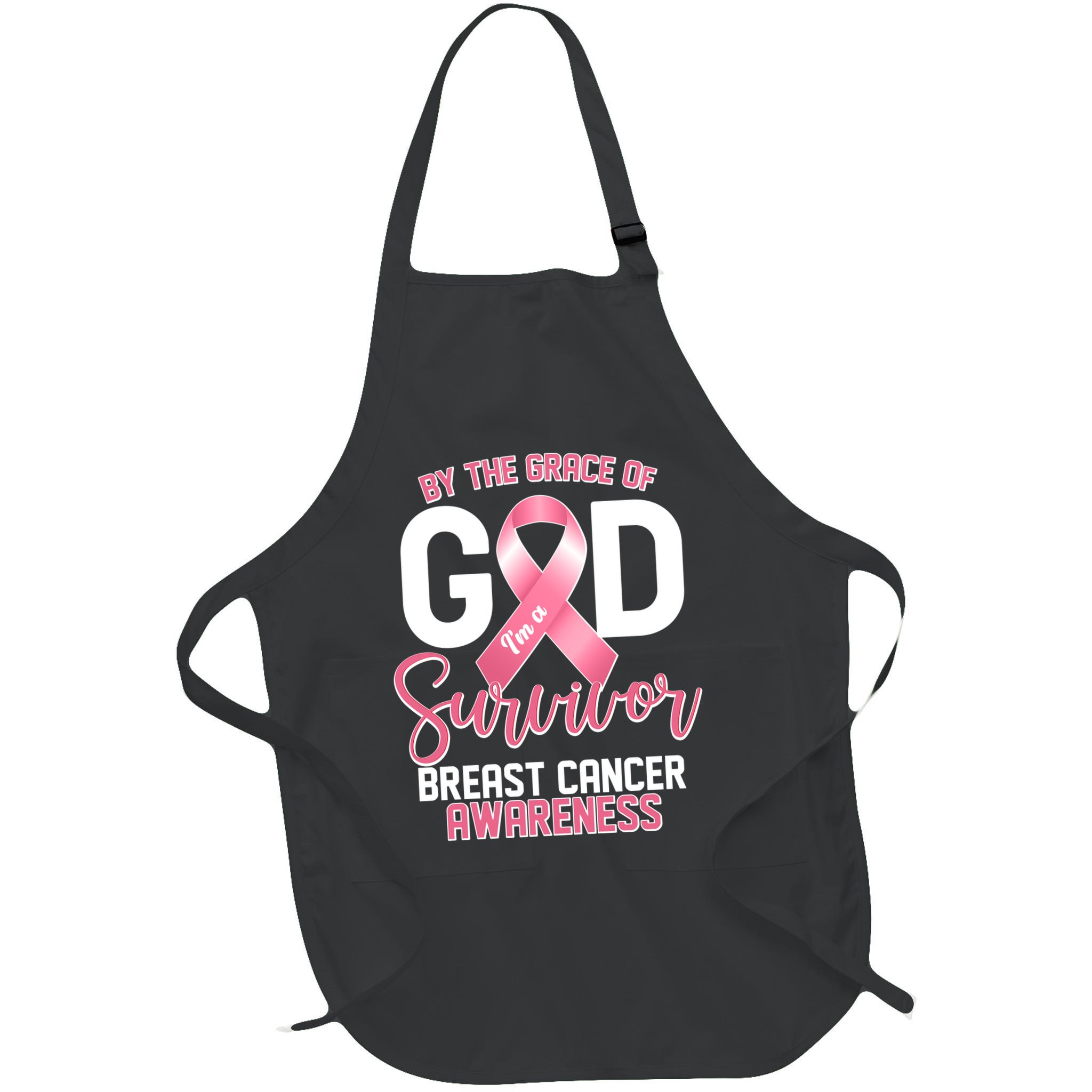 By The Grace Of God IM A Survivor Breast Cancer Awareness Apron