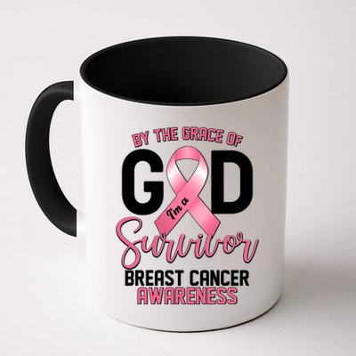 By The Grace Of God IM A Survivor Breast Cancer Awareness Mug