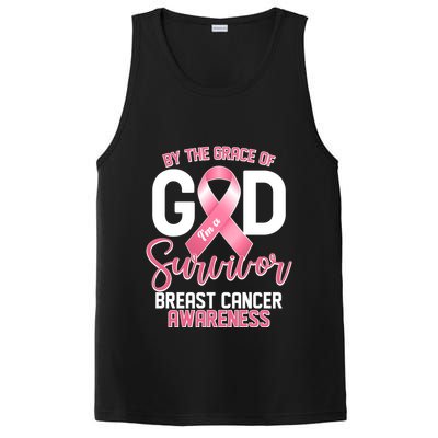 By The Grace Of God IM A Survivor Breast Cancer Awareness PosiCharge Competitor Tank