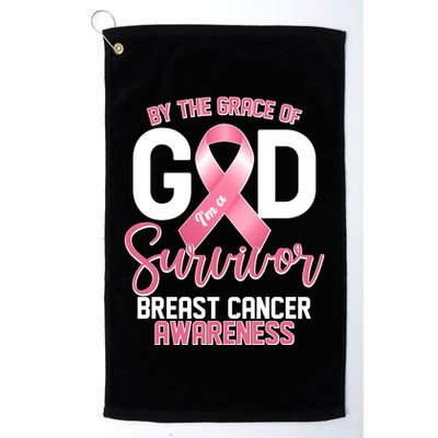 By The Grace Of God IM A Survivor Breast Cancer Awareness Golf Towel