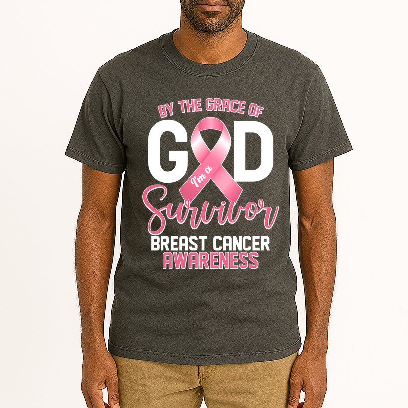 By The Grace Of God IM A Survivor Breast Cancer Awareness Tall T-Shirt